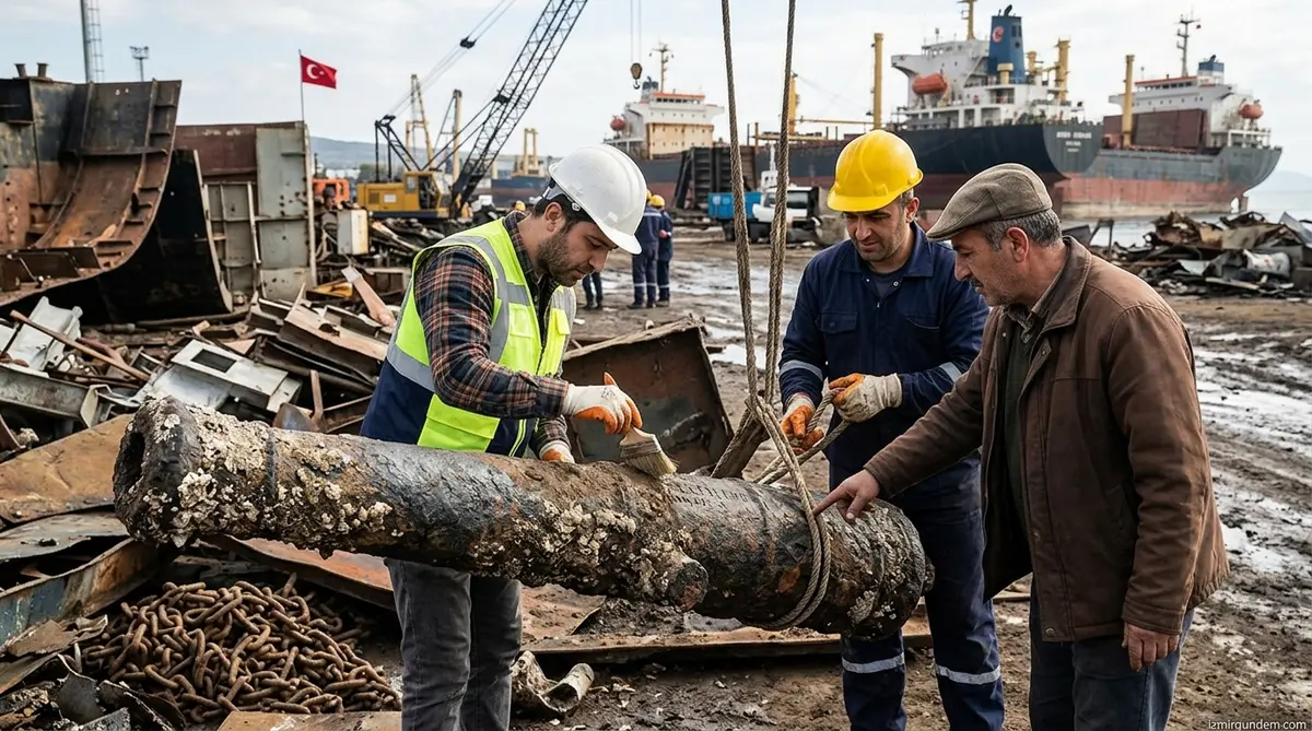 Aliağa'da Gemi Sökümünde Tarih Çıktı: 17. Yüzyıl Hollanda Topu İzmir'de