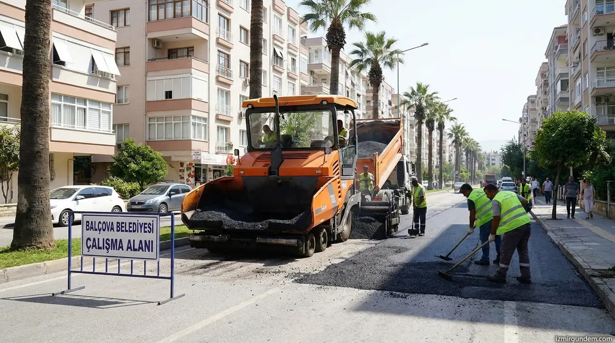 Balçova Çamlıca Sokak'ta Asfalt Mesaisi Başladı