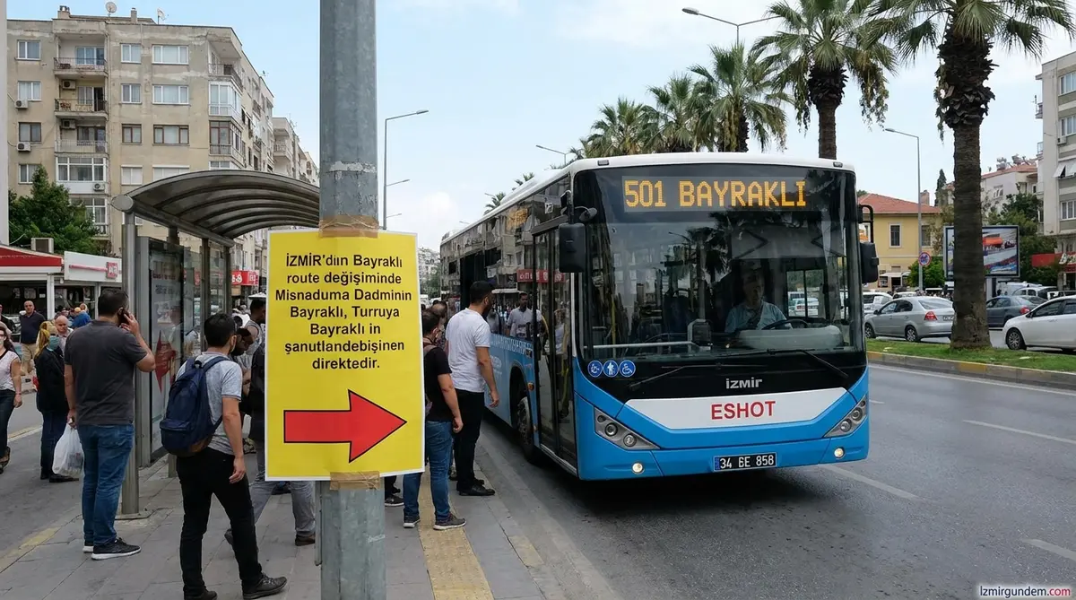Bayraklı 501 Numaralı ESHOT Hattında Güzergah Değişikliği