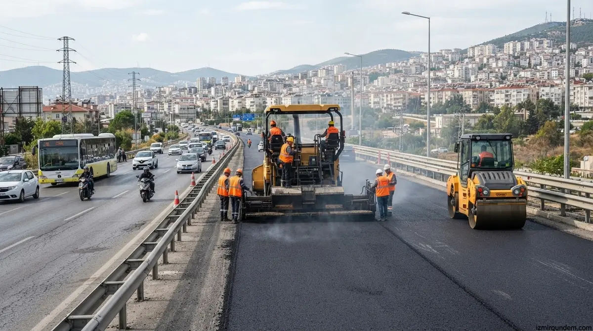 Bayraklı-Bornova Hattında 5 Kilometrelik Asfalt Yenileme
