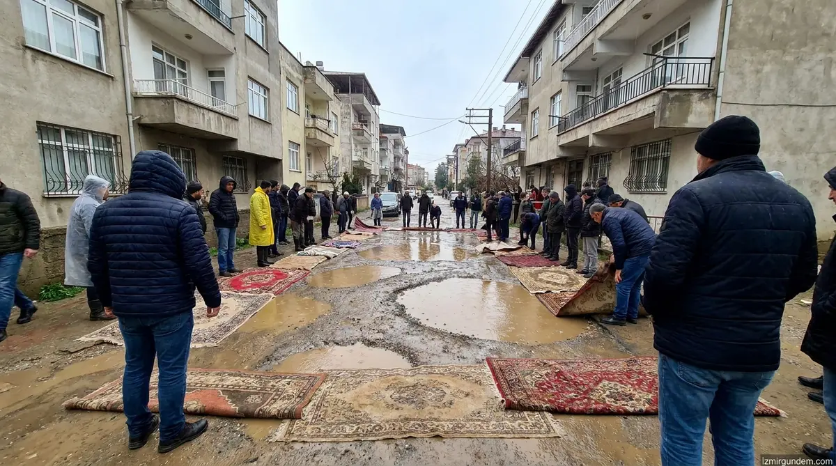 Bayraklı Refik Şevket İnce Mahallesinde Bozuk Yol İsyanı