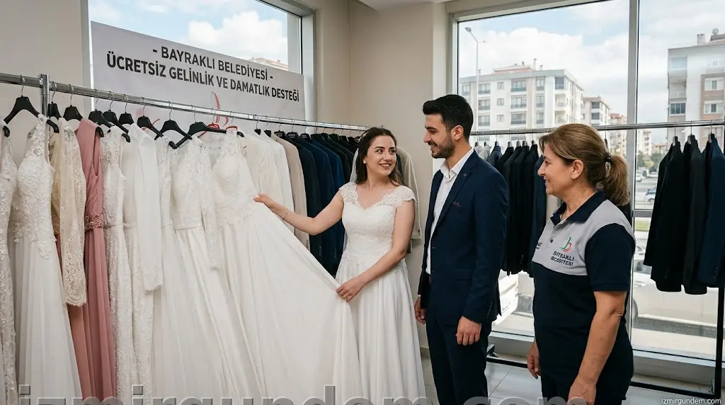 Bayraklı’da Evlenecek Çiftlere Ücretsiz Gelinlik ve Damatlık Desteği