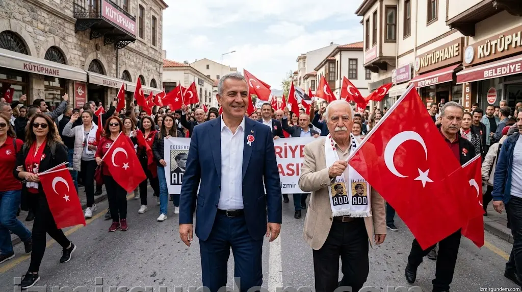 Bornova Belediye Başkanı Ömer Eşki ve ADD’den Cumhuriyet Çıkartması