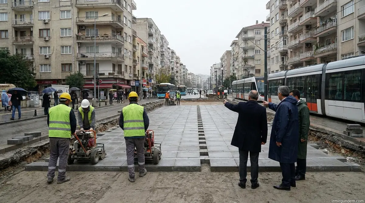 Bornova Mustafa Kemal Caddesi'nde İkinci Etap Mesaisi Başladı