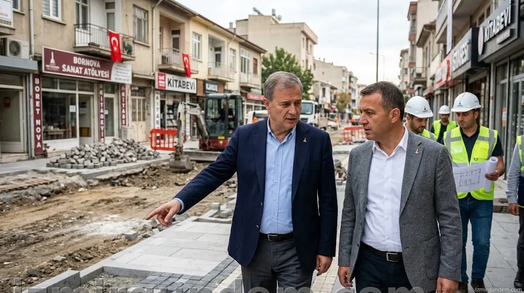 Bornova Sanat Caddesi Yenileniyor: Cemil Tugay ve Ömer Eşki Sahada