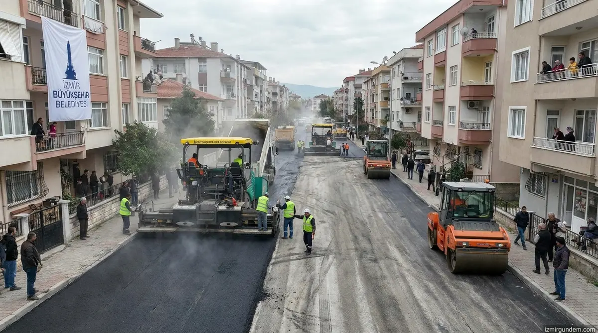 Bornova Çamdibi’nde Dev Asfalt Seferberliği Başladı