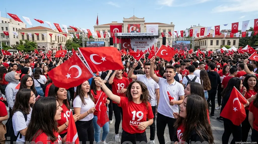 Bornova'da 19 Mayıs Coşkusu: Gençler Meydanlara Doldu