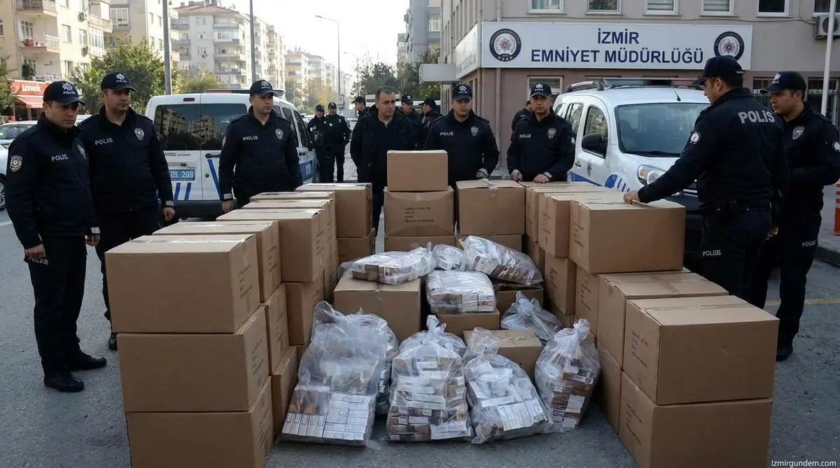 Bornova'da Kaçakçılık Operasyonu: 1 Milyon 100 Bin Makaron Ele