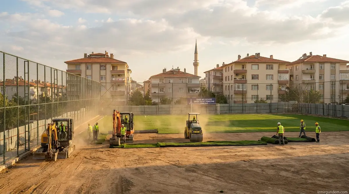 Bornova'da Spor Sahaları Yeni Sezona Hazırlanıyor