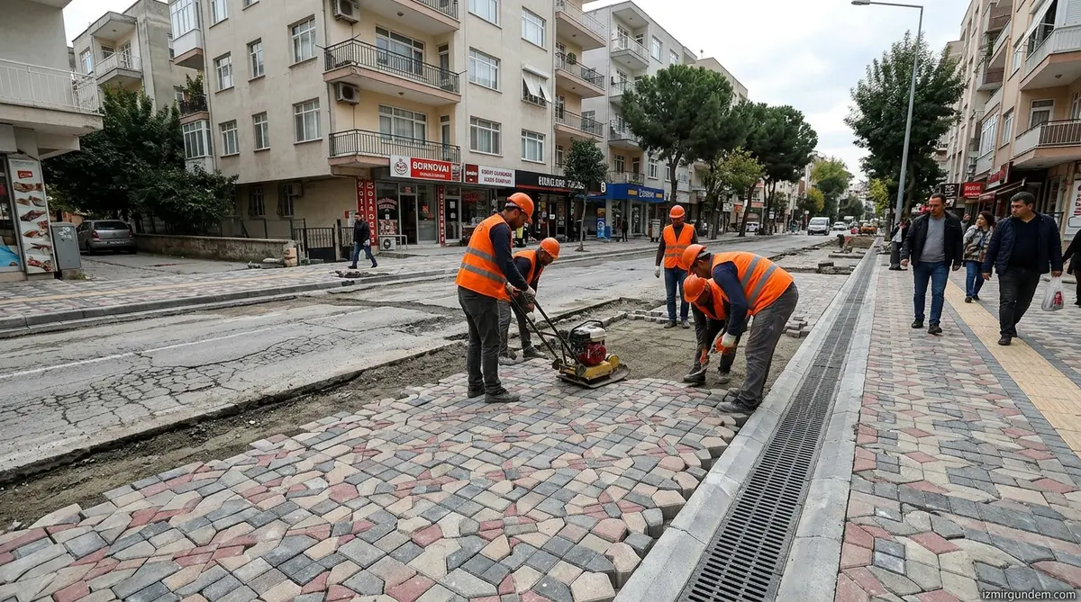 Bornova'da Yağmur Çilesi Bitiyor: Sokaklara Desenli...