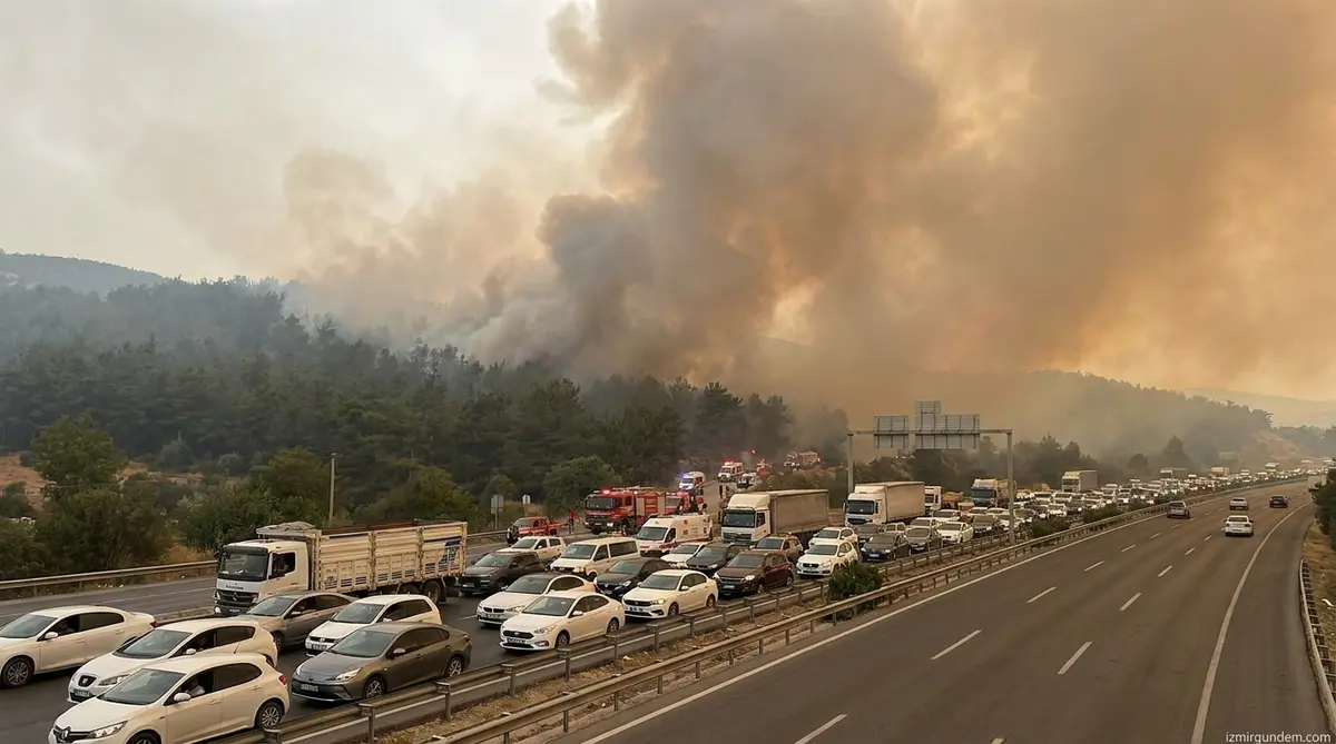 Buca Gökdere'de Orman Yangını: Trafik Felç Oldu