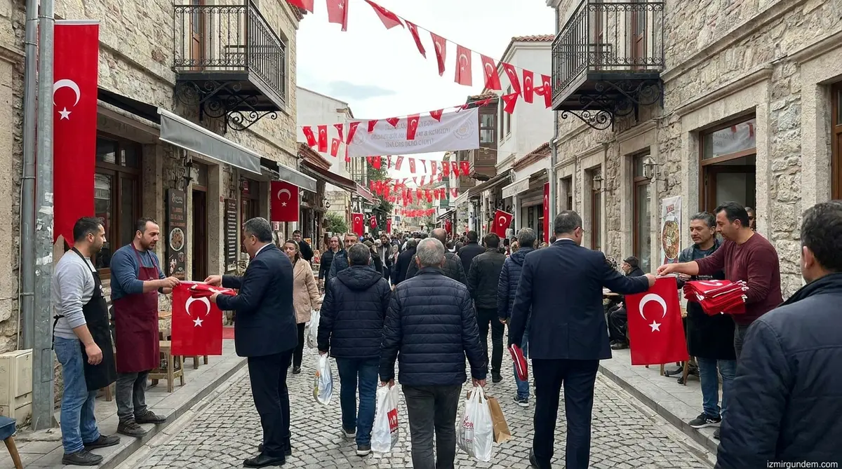 Buca Sokakları 30 Ağustos İçin Kırmızı Beyaza Büründü