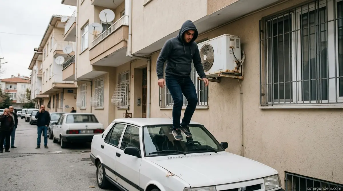 Buca'da Hırsızlık Girişimi: Klimadan Aracın Üzerine Atlayıp Kaçtı