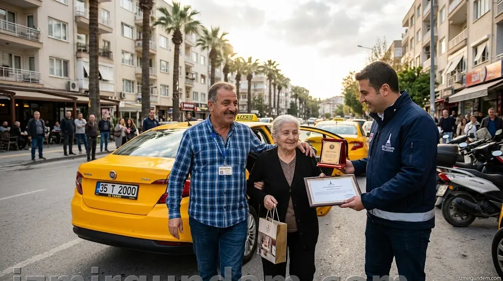 Buca'da Kaybolan Yaşlı Kadını Evine Ulaştıran Taksiciye Çifte Ödül