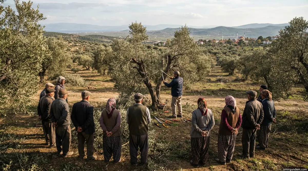 Buca'da Zeytin Üreticilerine Sertifikalı Budama Eğitimi