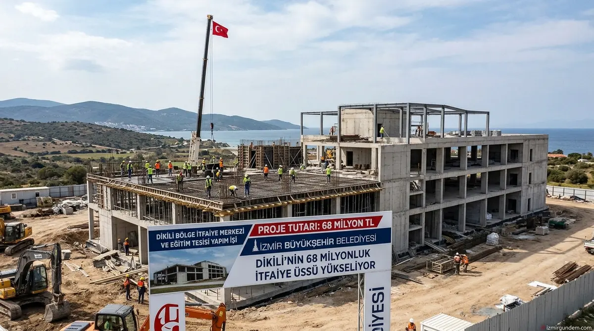 Dikili'nin 68 Milyonluk İtfaiye Üssü Yükseliyor