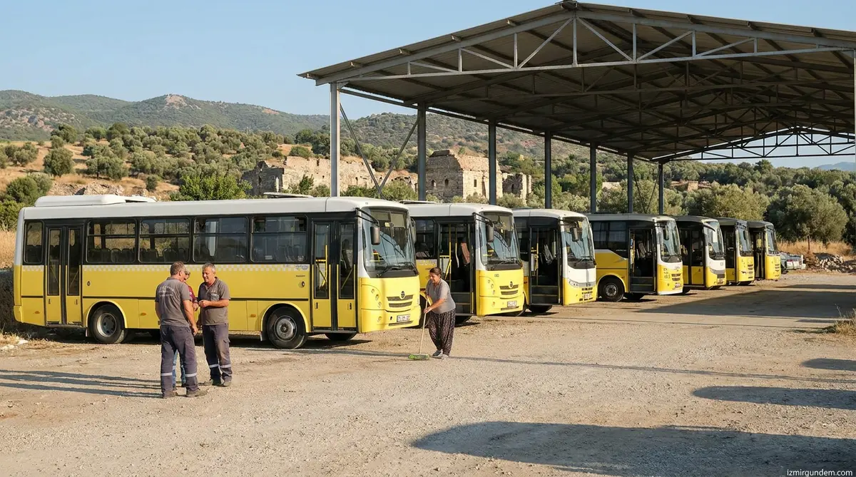 Efes Selçuk'ta Öğrenci Otobüsleri Tatile Çıktı