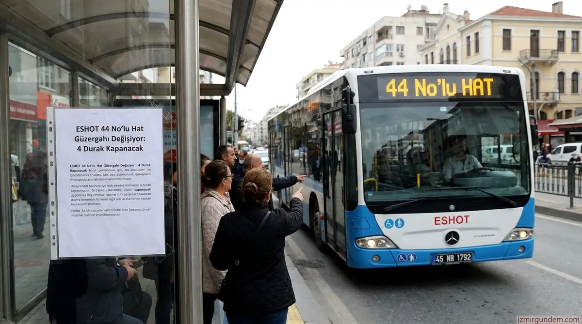ESHOT 44 No'lu Hat Güzergahı Değişiyor: 4 Durak Kapanacak