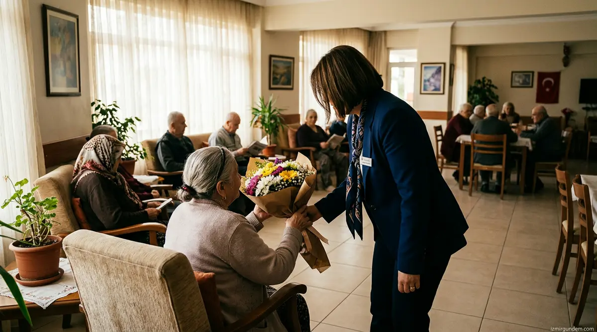 Güzelbahçe’de Yaşlılar Günü: Ayşe Akın Huzurevlerini Ziyaret Etti