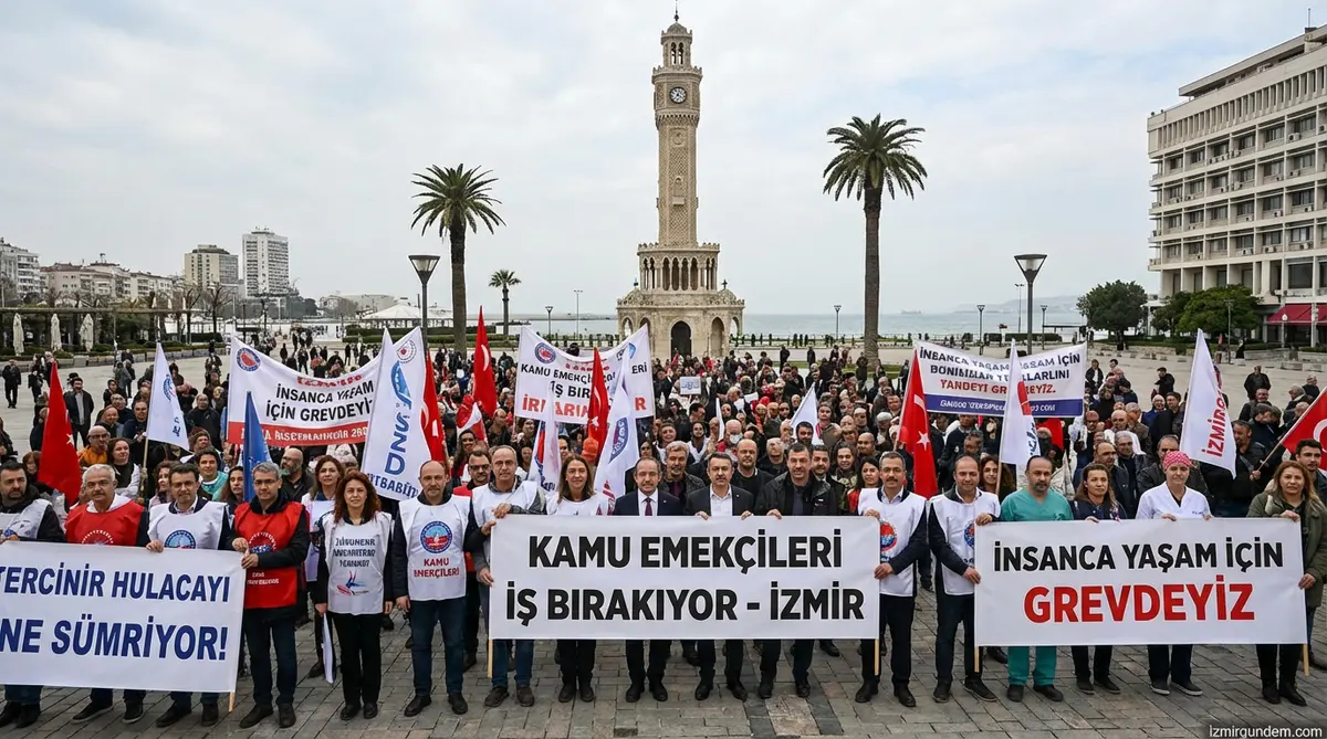İzmir'de Kamu Emekçileri İş Bıraktı