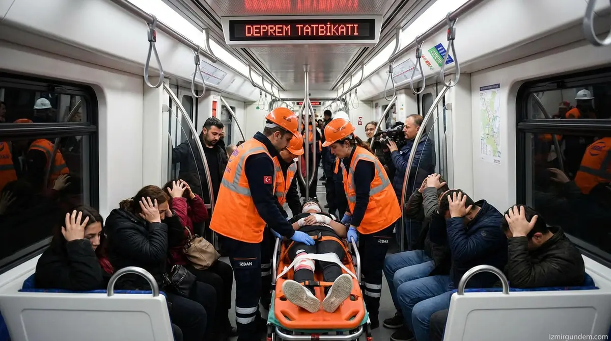 İZBAN'da Deprem Tatbikatı Gerçeği Aratmadı