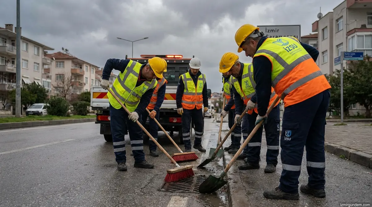 İzmir'de Yağmur Öncesi İZSU'dan Temizlik