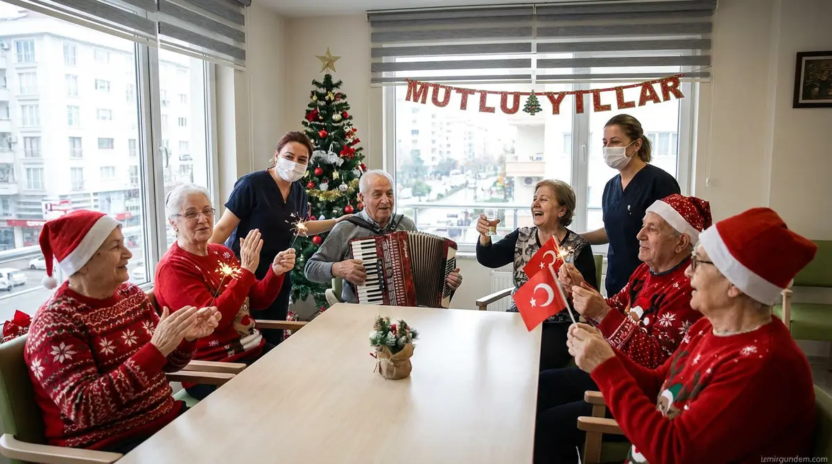 İzmir'de Huzurevi Sakinlerinden Yeni Yıl Kutlaması