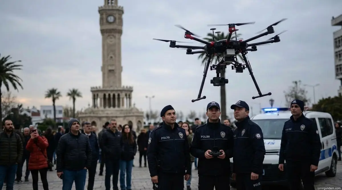 İzmir'de Yılbaşı Öncesi Drone'lu Denetim