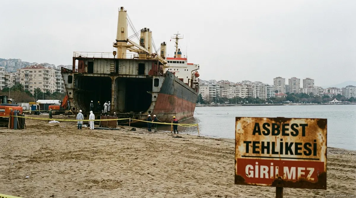 İzmir'de Asbest Alarmı: Sahilde Gemi Sökümü