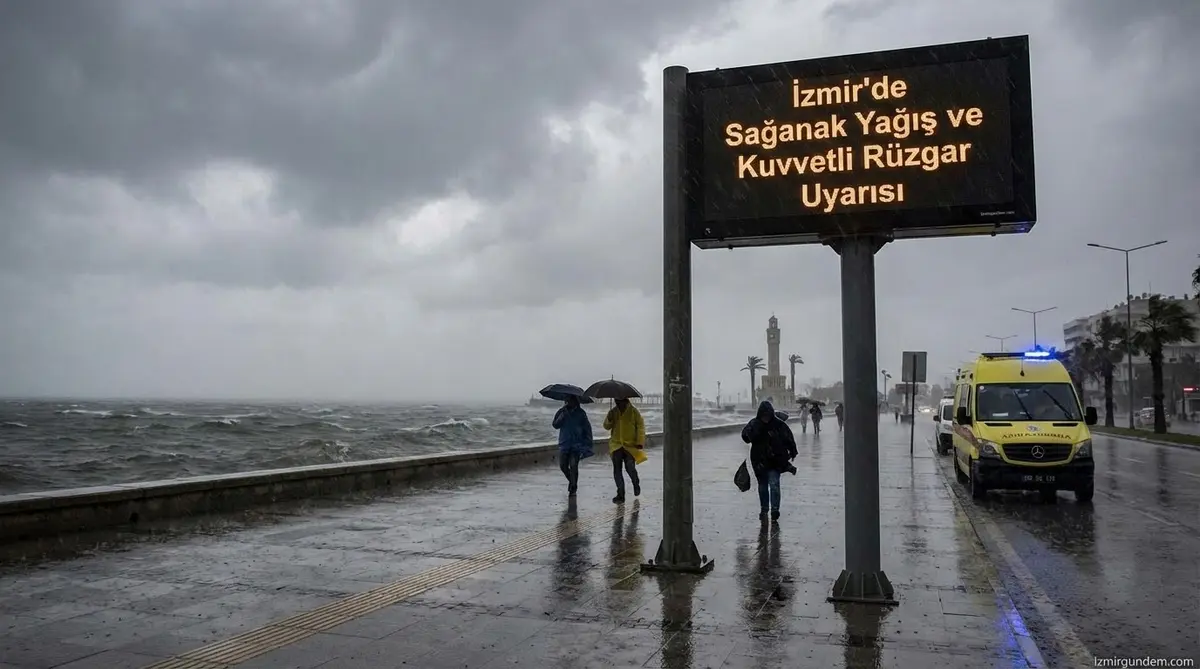 İzmir'de Sağanak Yağış ve Kuvvetli Rüzgar Uyarısı