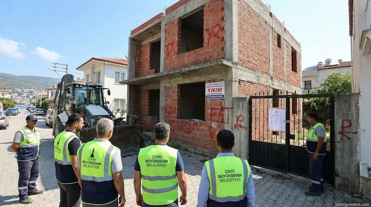 Narlıdere'de Gökçek'e Ait Kaçak Yapıya Yıkım Kararı