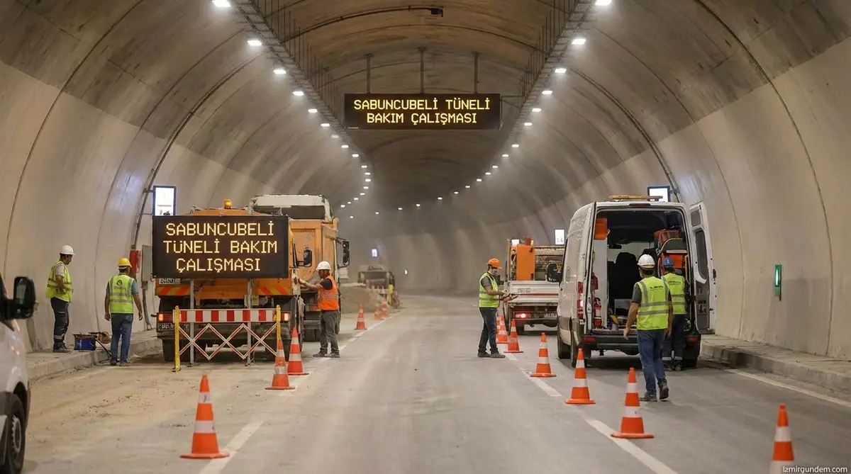 Sabuncubeli Tüneli'nde Bakım Çalışması
