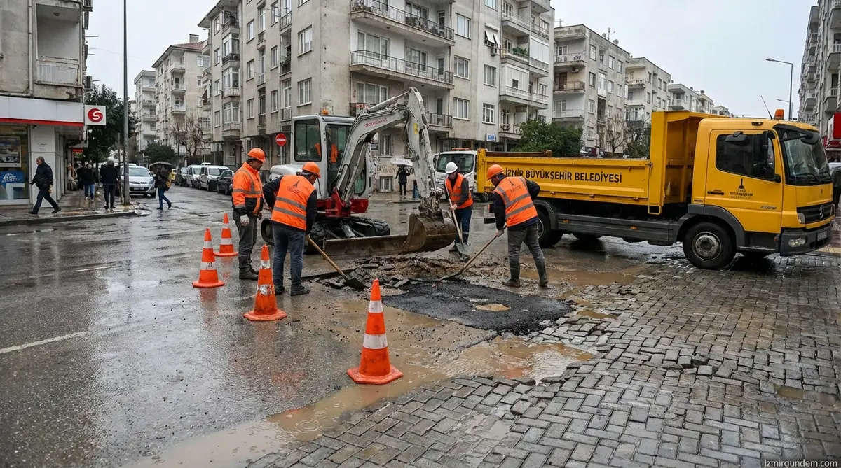 İzmir'de Yağmur Sonrası Onarım Çalışmaları