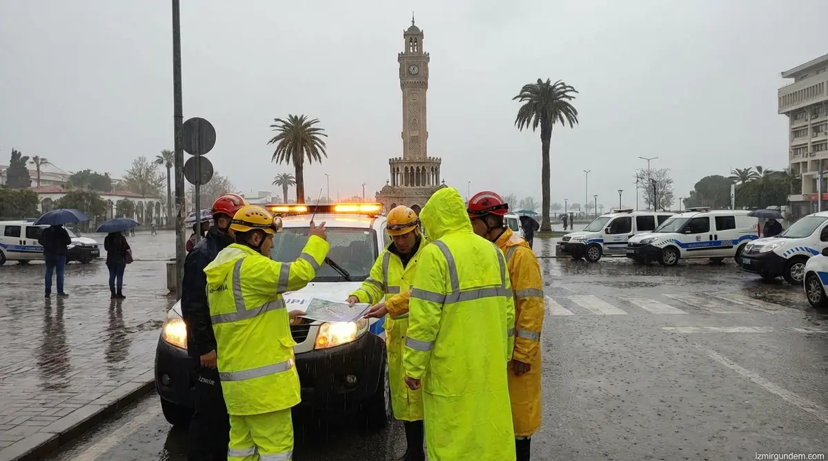 İzmir'de Yoğun Yağış: Ekipler Alarmda