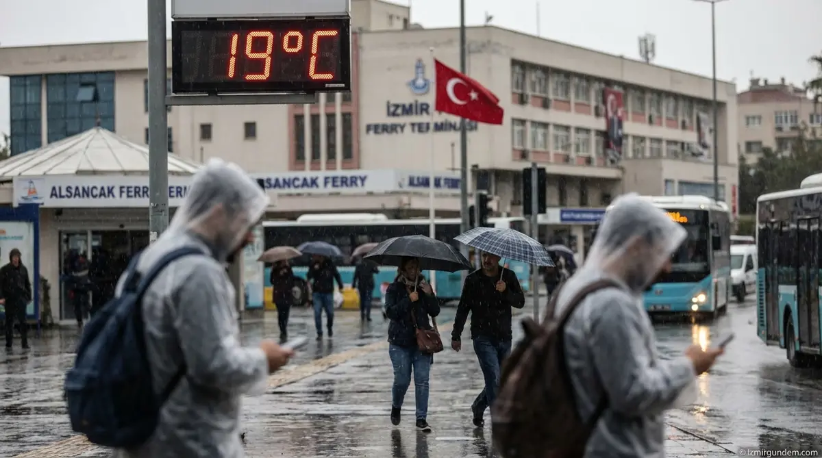 İzmir'de Sağanak Alarmı: Sıcaklık 19 Derece