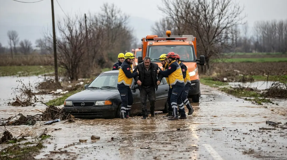 Menderes'te Selde Kayıp Sürücü Yakalandı