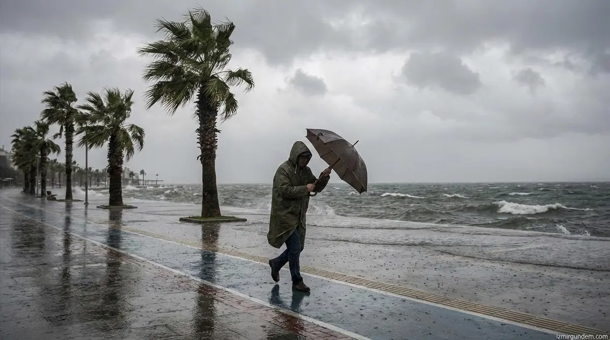 İzmir'de Sağanak Alarmı: Rüzgar ve Yağış Etkili