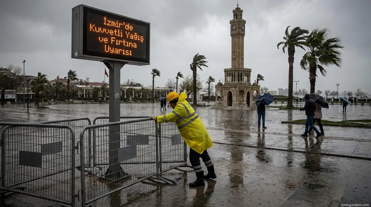 İzmir'de Kuvvetli Yağış ve Fırtına Uyarısı