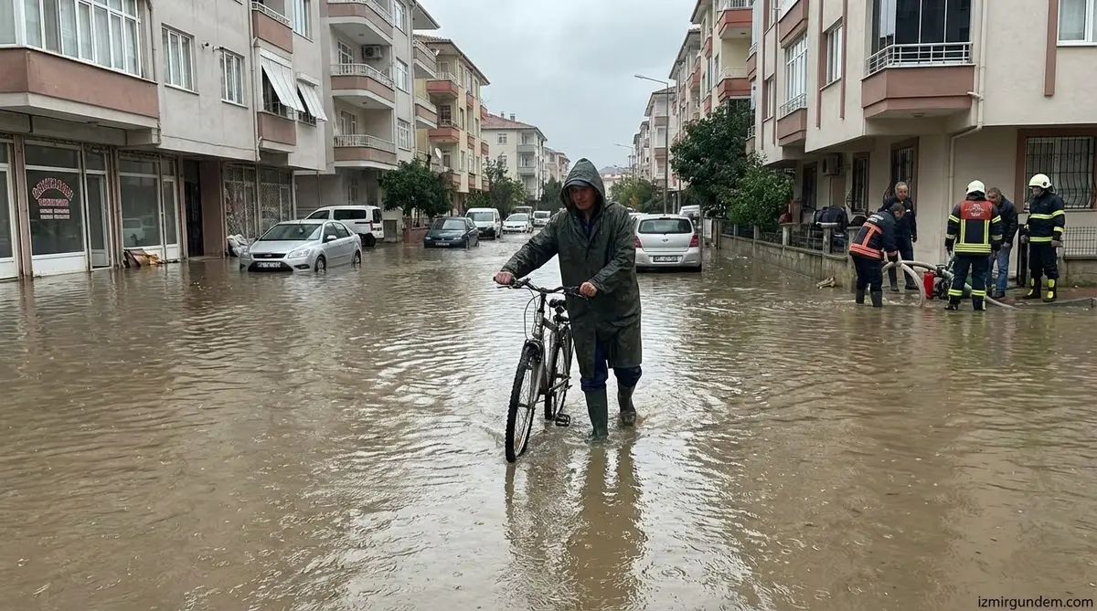 İzmir Menemen'de Sağanak Su Baskınlarına Neden Oldu