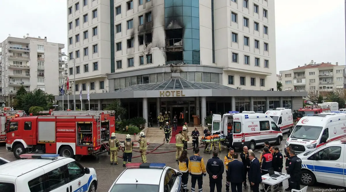 İzmir'de Otel Yangını: 1 Ölü, 1 Yaralı