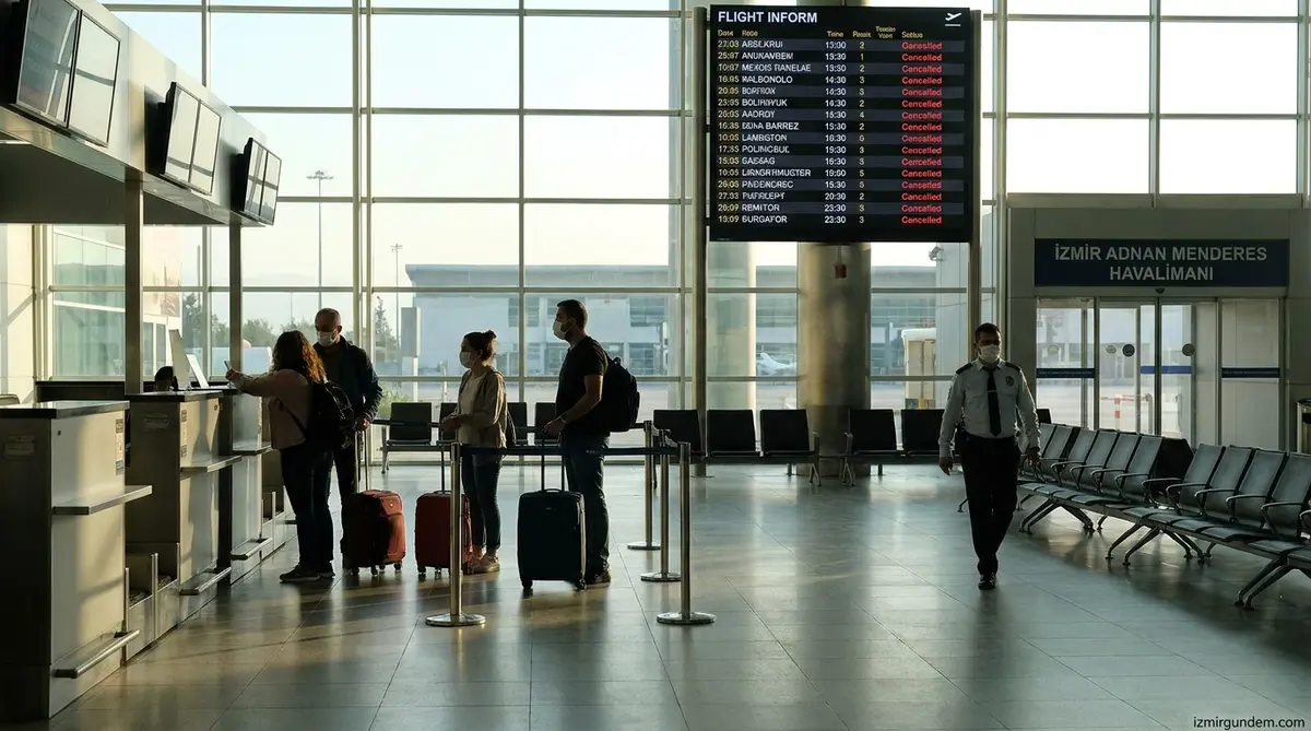İzmir Adnan Menderes Havalimanı Sessizliğe Gömüldü