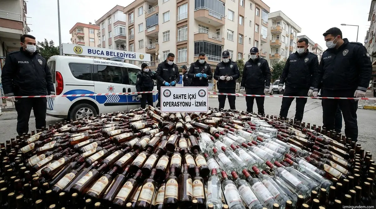 İzmir Buca'da Dev Sahte İçki Operasyonu: 23 Bin Şişe Yakalandı