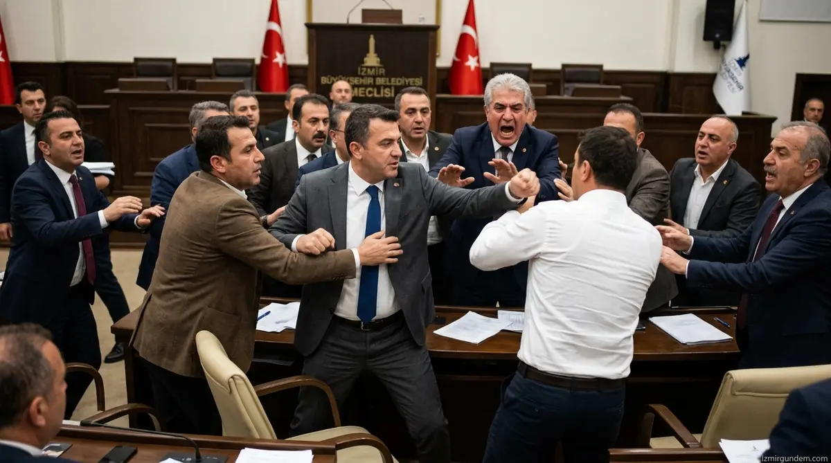 İzmir Büyükşehir Meclisi Karıştı: Yumruklar ve Küfürler Havada Uçuştu