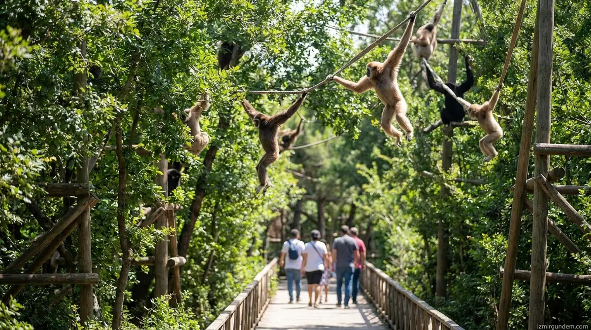 İzmir Doğal Yaşam Parkı'nın Yeni Sakinleri Gibonlar Oldu