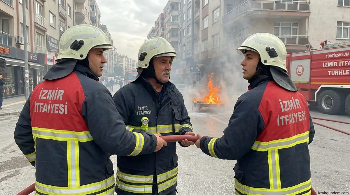 İzmir İtfaiyesi'nde Baba Oğul Alevlerle Savaşıyor