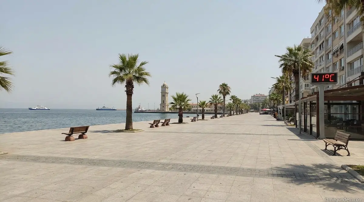 İzmir Kordon'da Kavurucu Sıcak Sessizliği: Alsancak Boş Kaldı