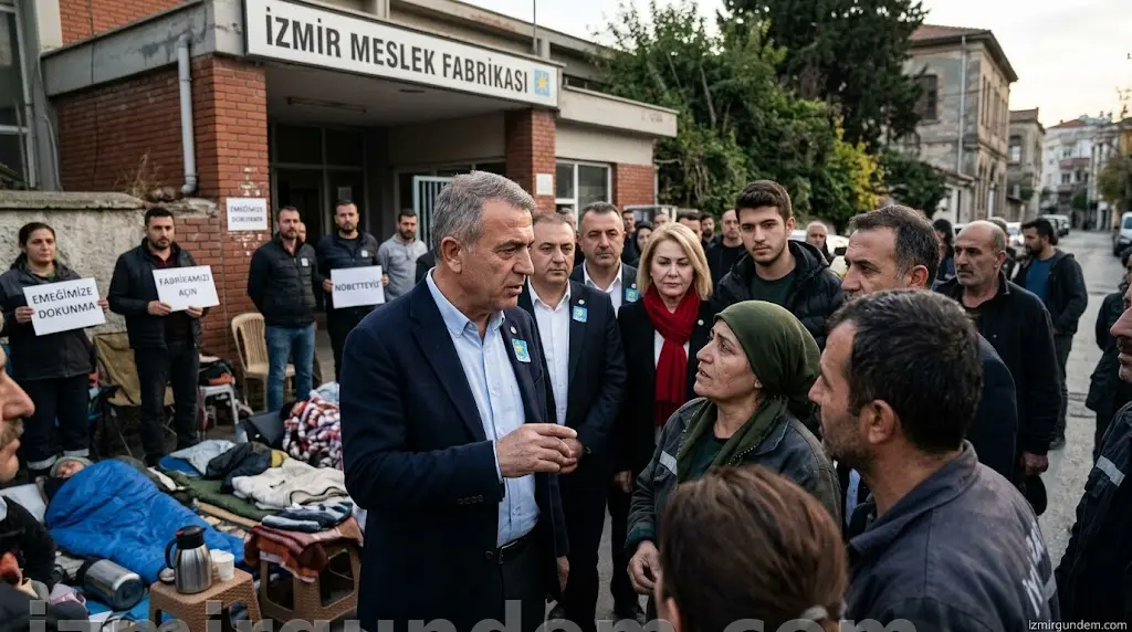 İzmir Meslek Fabrikası Nöbetinde 9. Gün: İYİ Parti Heyetinden Cemil...
