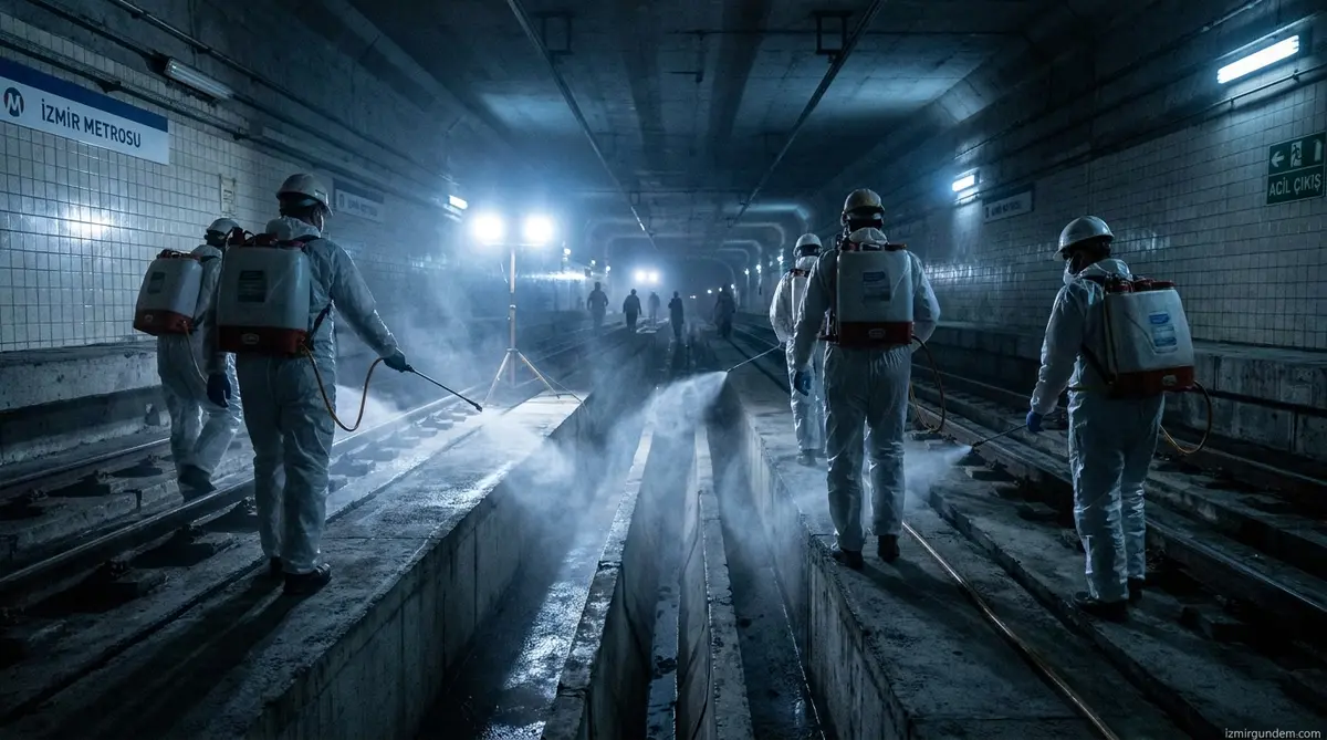 İzmir Metrosunda Gece Mesaisi: Yüz Binlerce Yolcu İçin Biyolojik Önlem