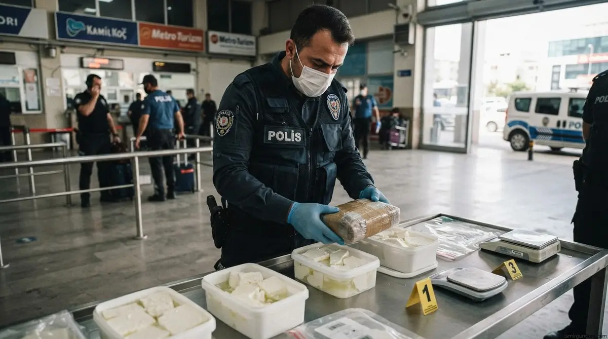 İzmir Otogarı'nda peynir bidonunda uyuşturucu sevkiyatı