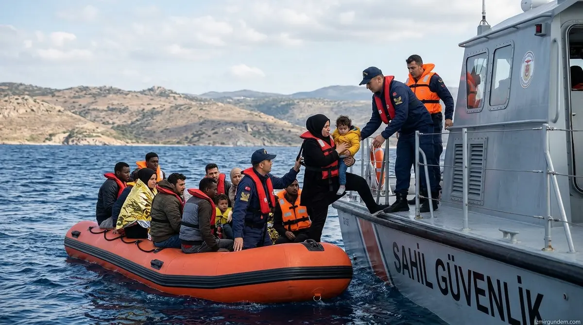 İzmir Çeşme ve Menderes Açıklarında 57 Göçmen Kurtarıldı